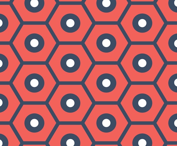 Crimson Red Hexagon Graphic