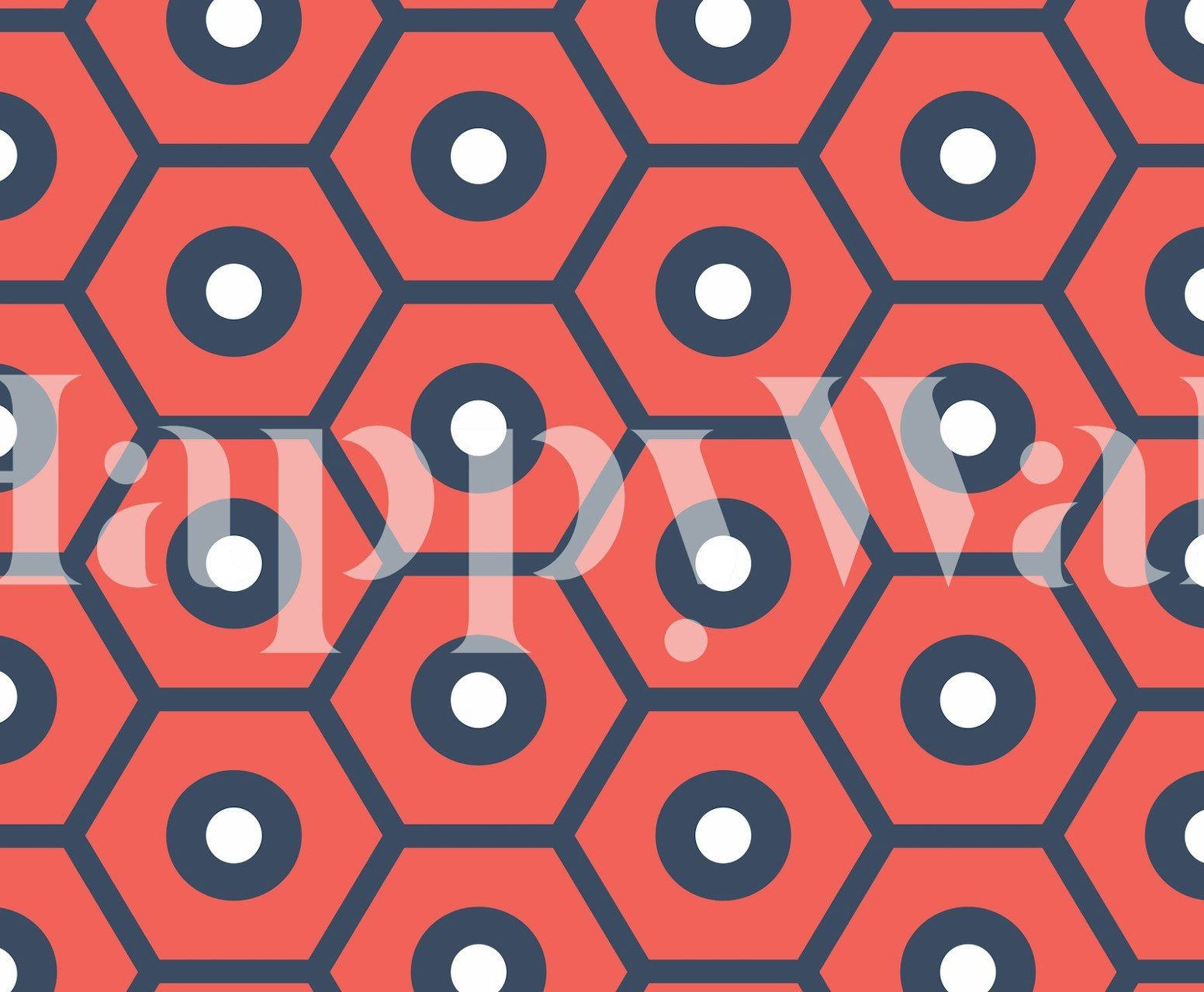 Crimson Red Hexagon Graphic tapet i rummet