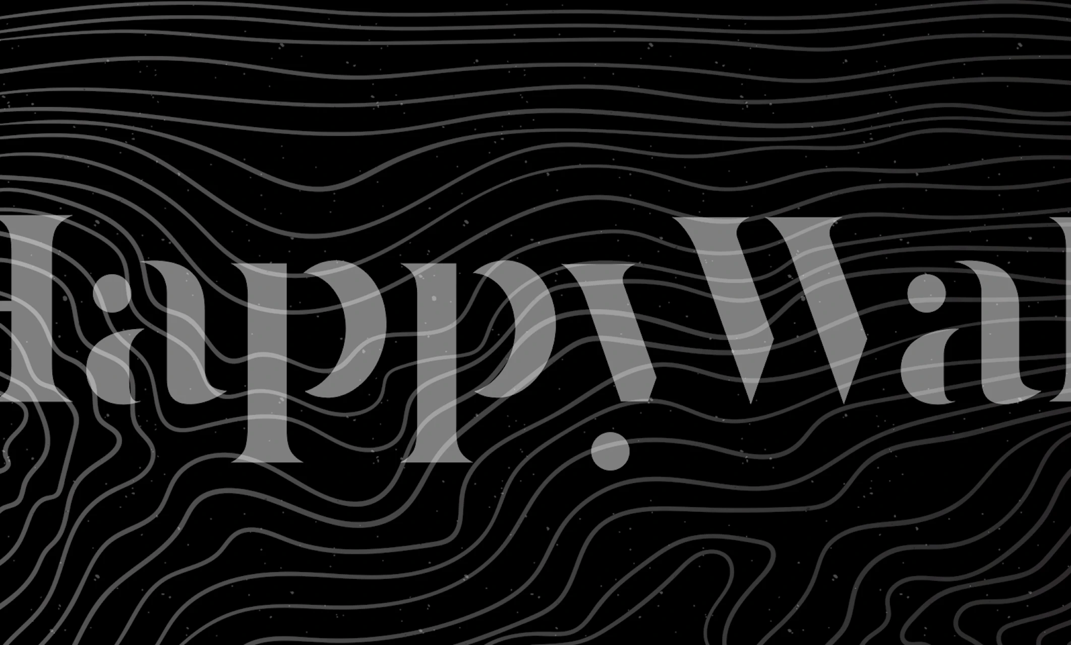 Linee bianche astratte su un murale con sfondo nero