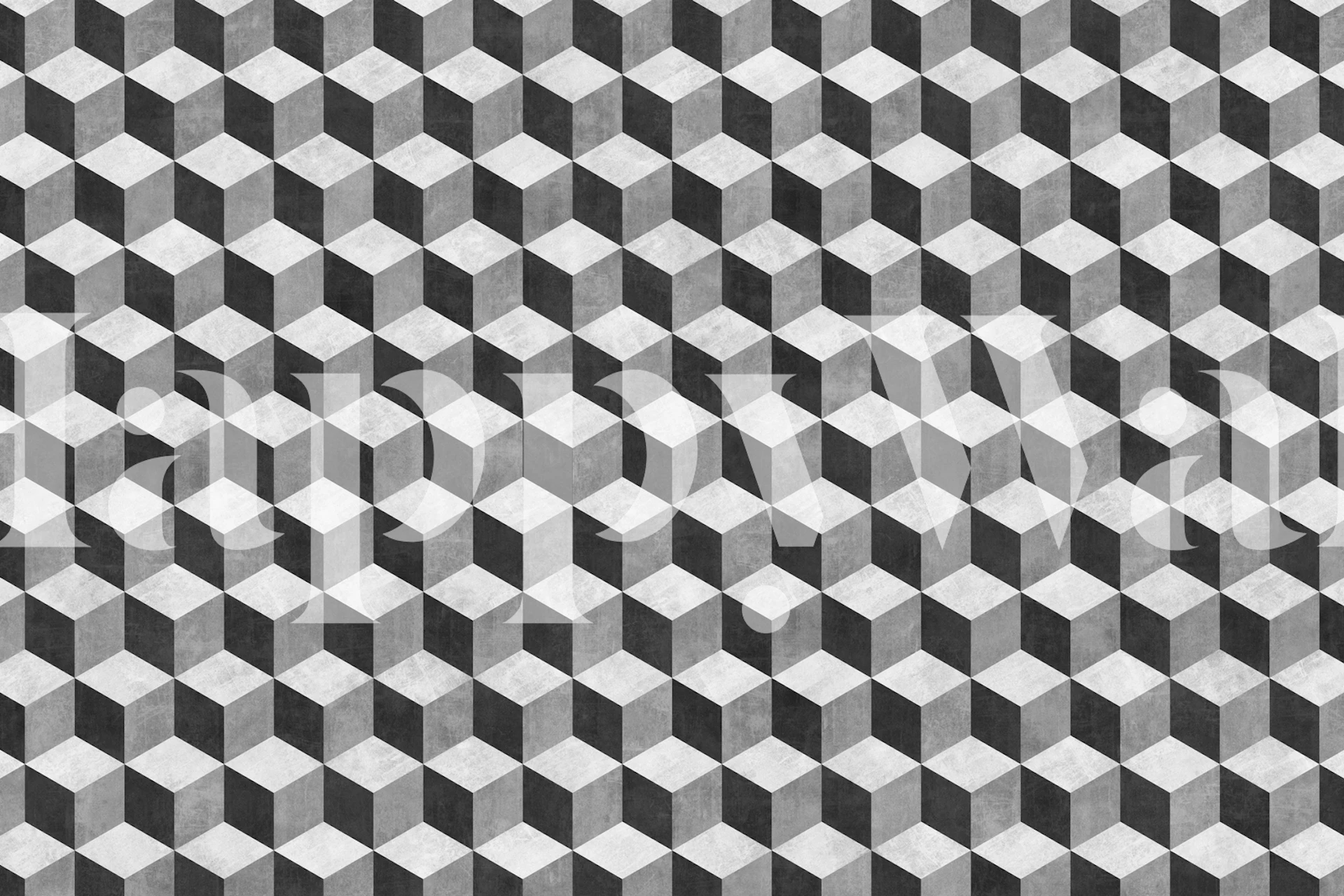 Gray cube pattern geometric wallpaper