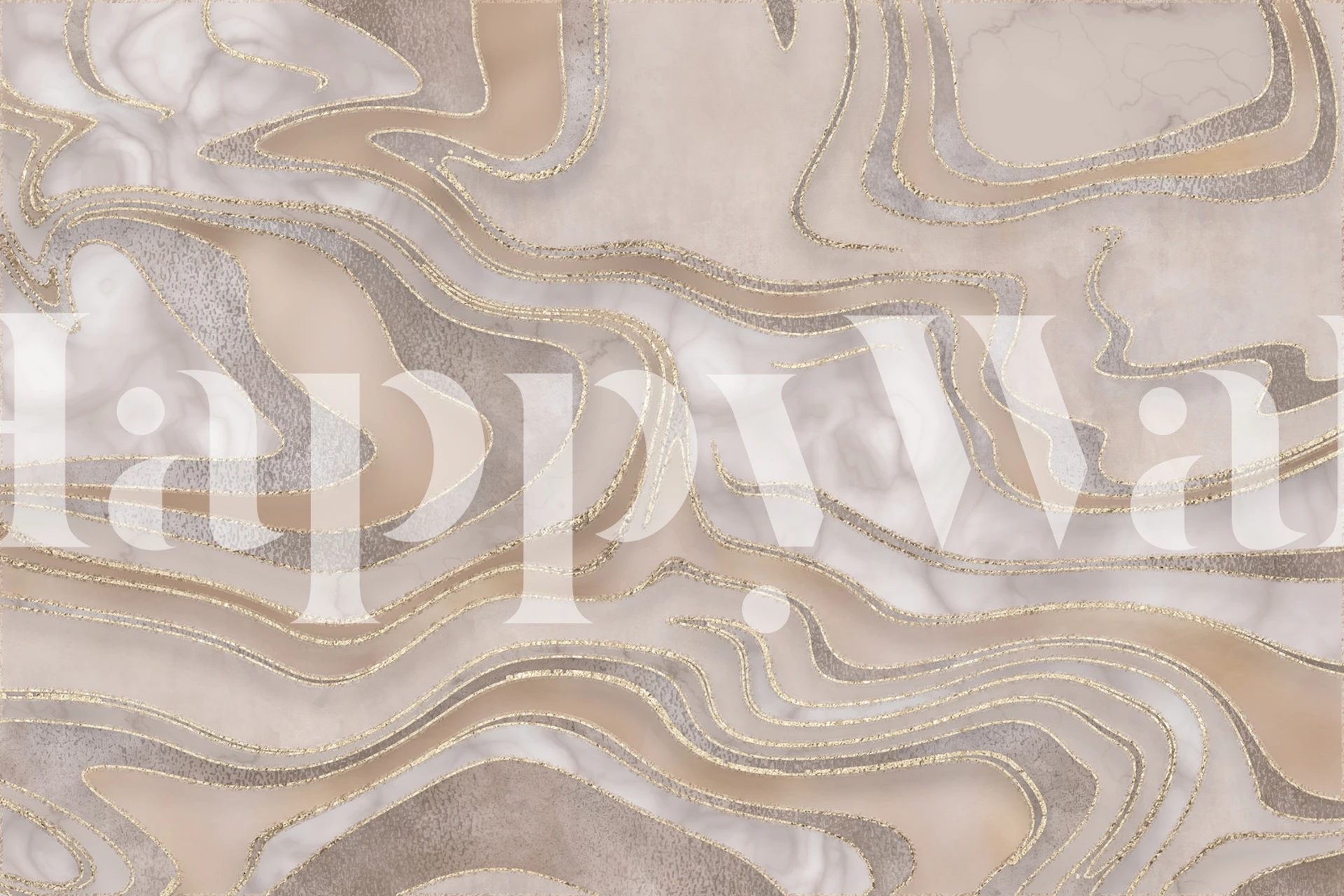 Apricot Gold Marble tapet i et rom