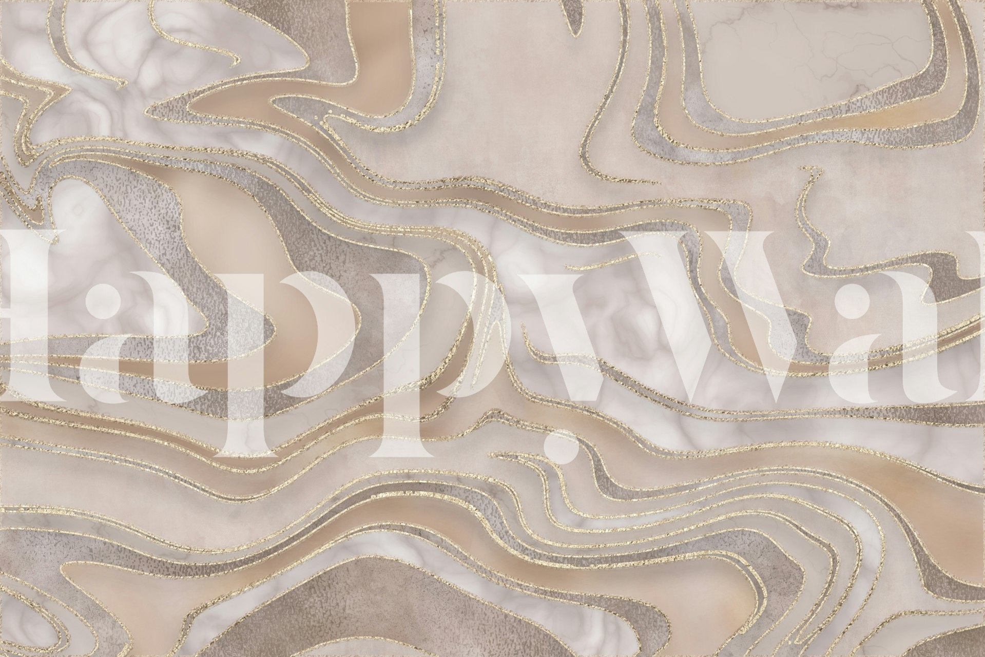 Papel de parede Apricot Gold Marble em um quarto