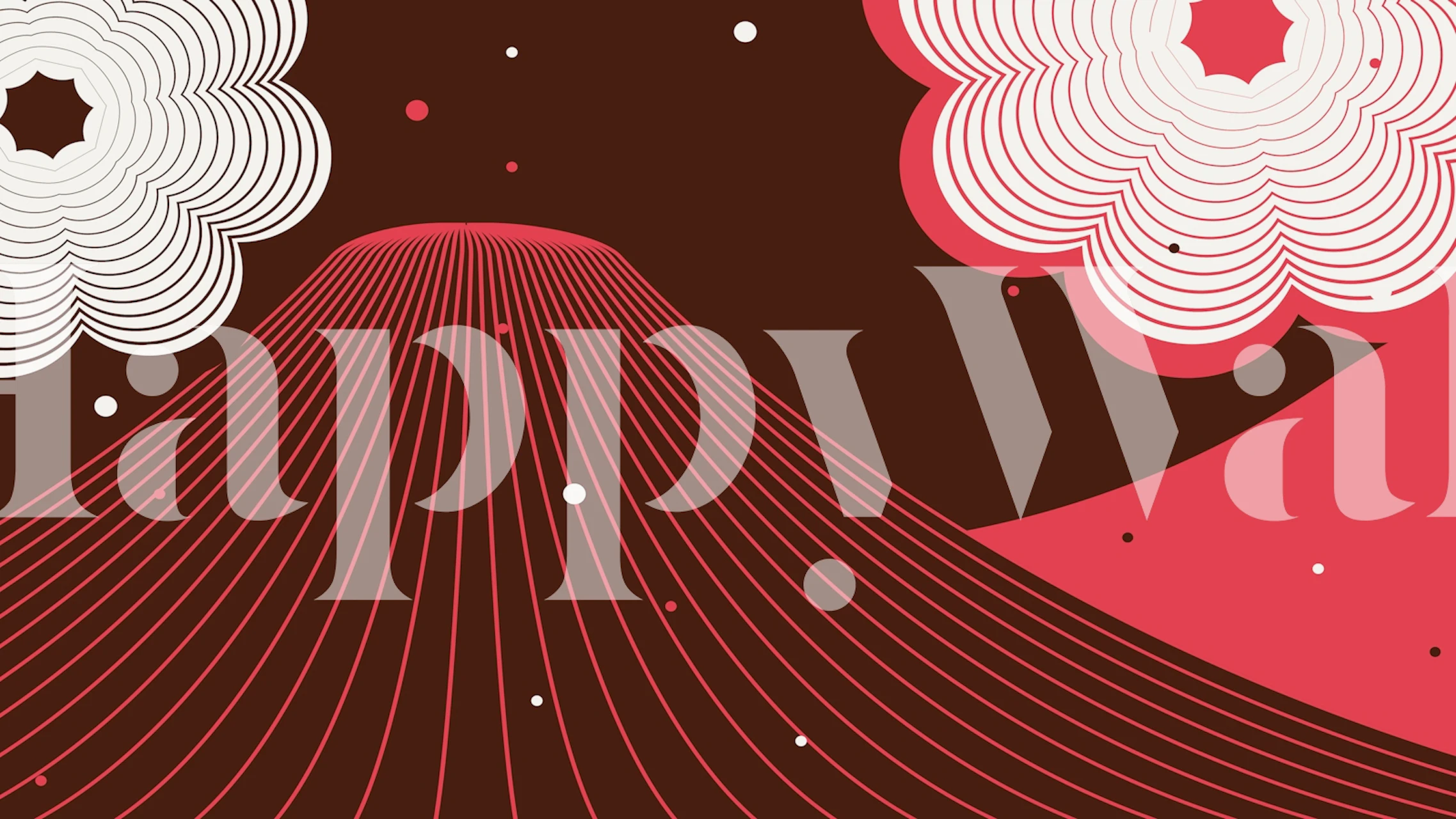 Japanese Fuji Mountain Waves wallpaper in a room