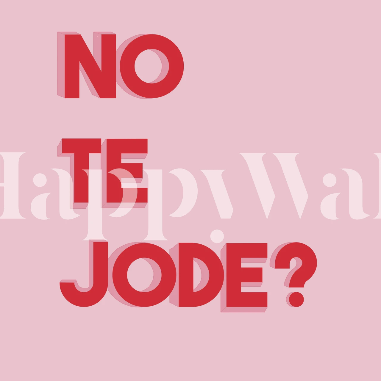 Bold typography in red on pink background wallpaper