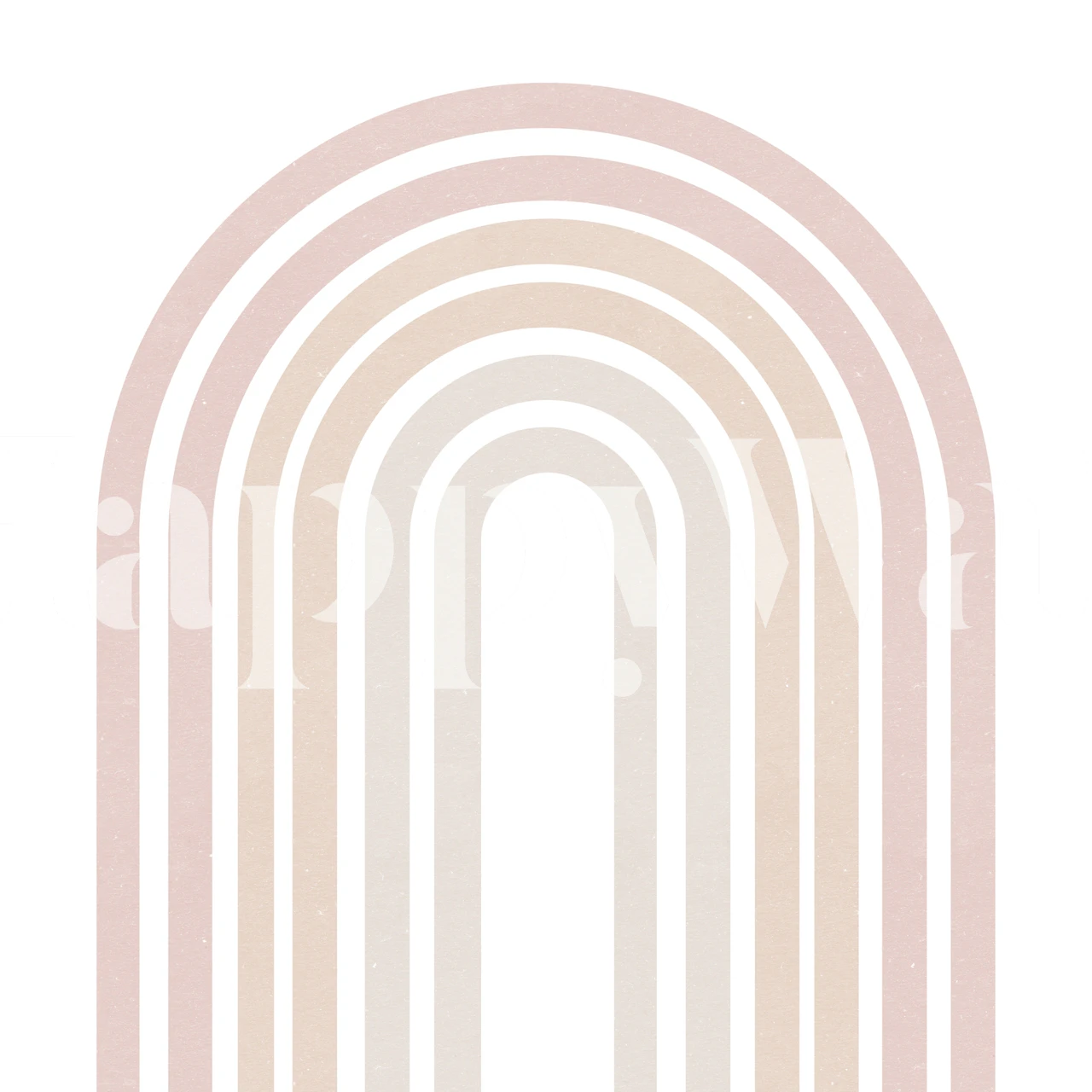 Minimalistisk boho-regnbue i pastellfarger på veggtapet