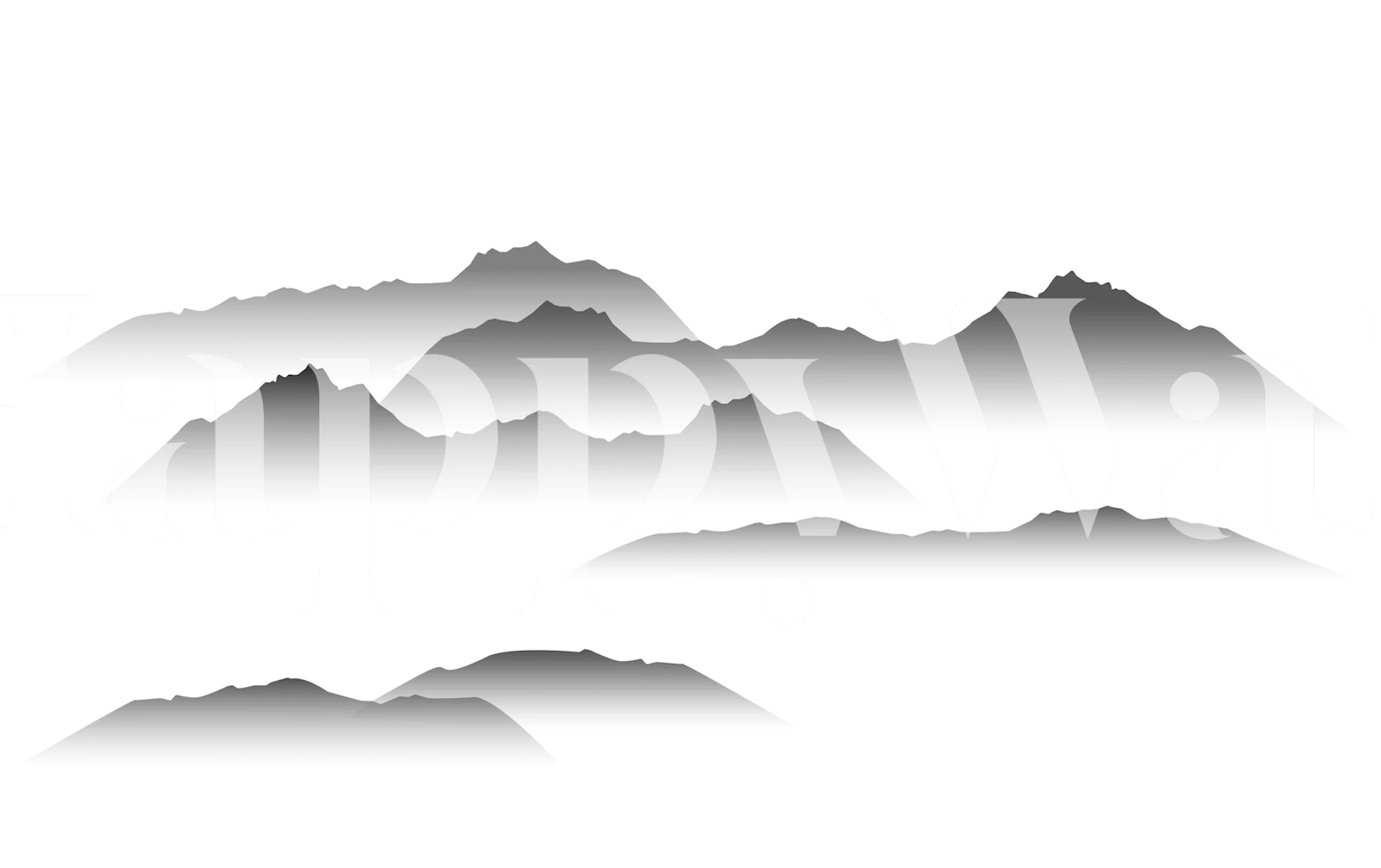 Minimal Morning Mist Mountains wallpaper in a room
