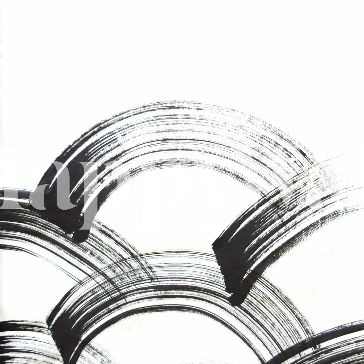 Black and white abstract brushstroke wallpaper