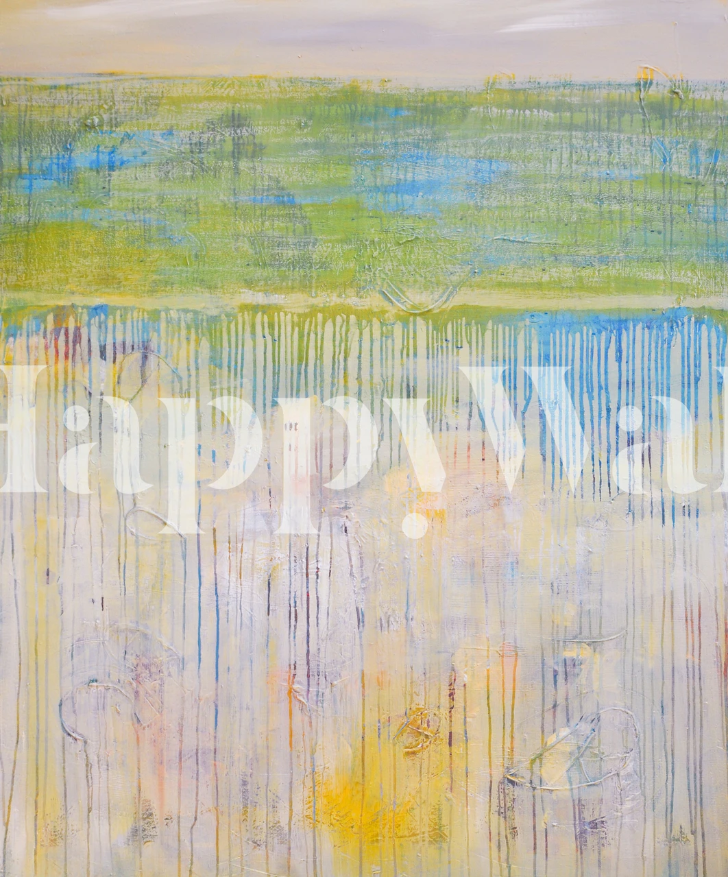 Abstract wallpaper with pastel colors: green, blue, yellow, and white