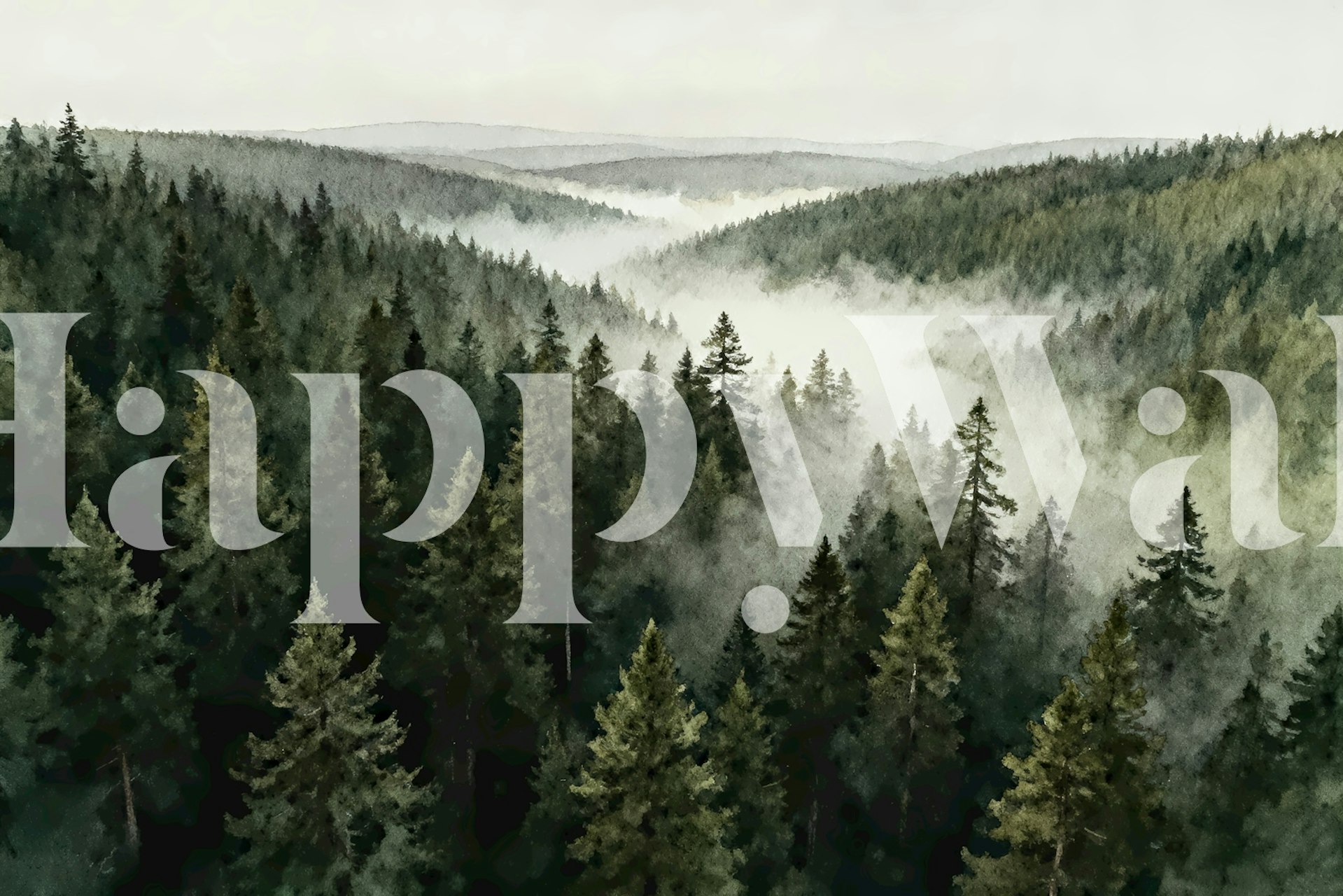 Pared de Forest Bird Flight en una habitación