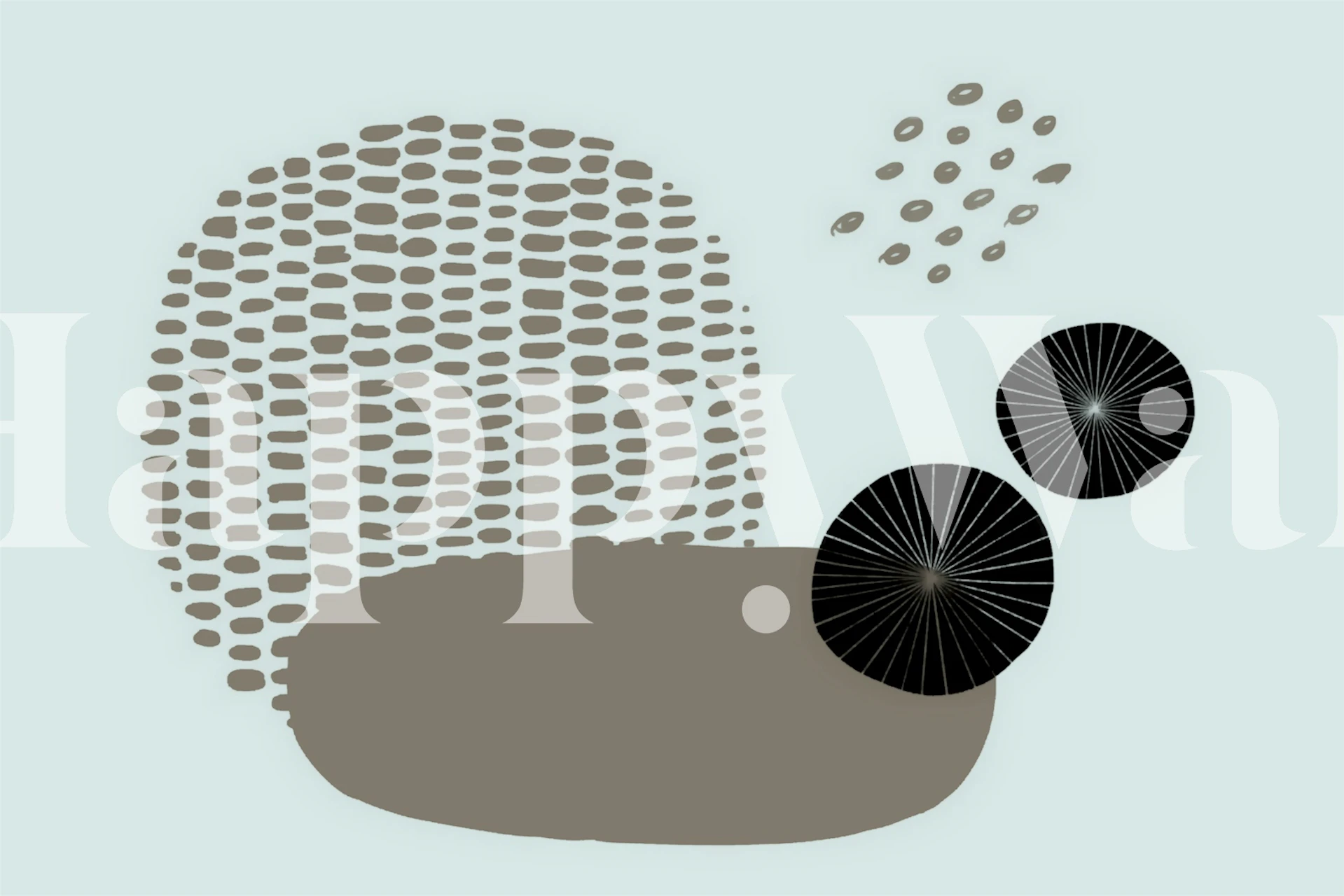 Abstract Scandinavian style wall mural with muted beige, grey, and blue hues pattern