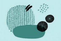 Teal Composition tapet