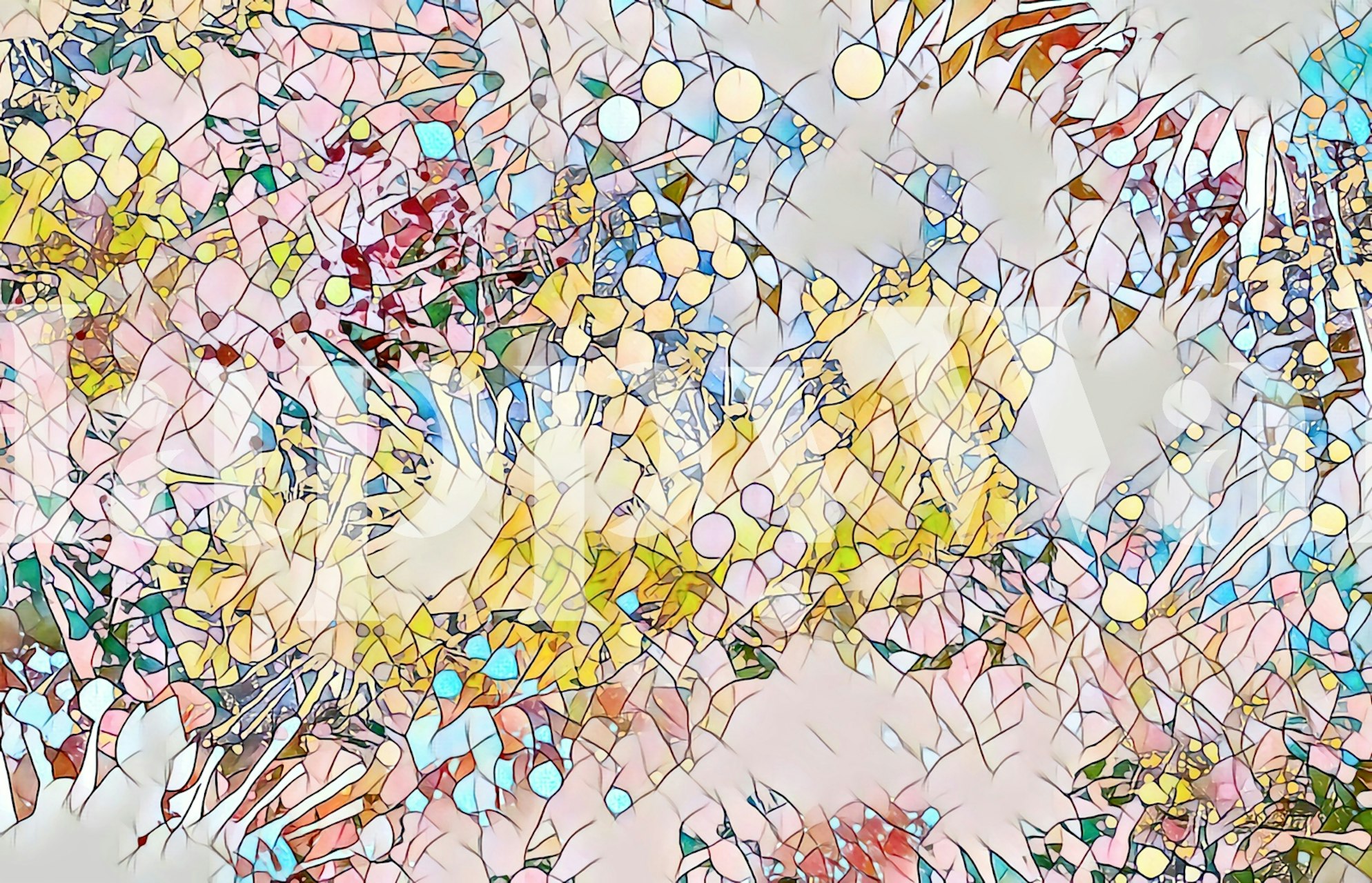 Abstract pastel mosaic pattern wall mural for home decor