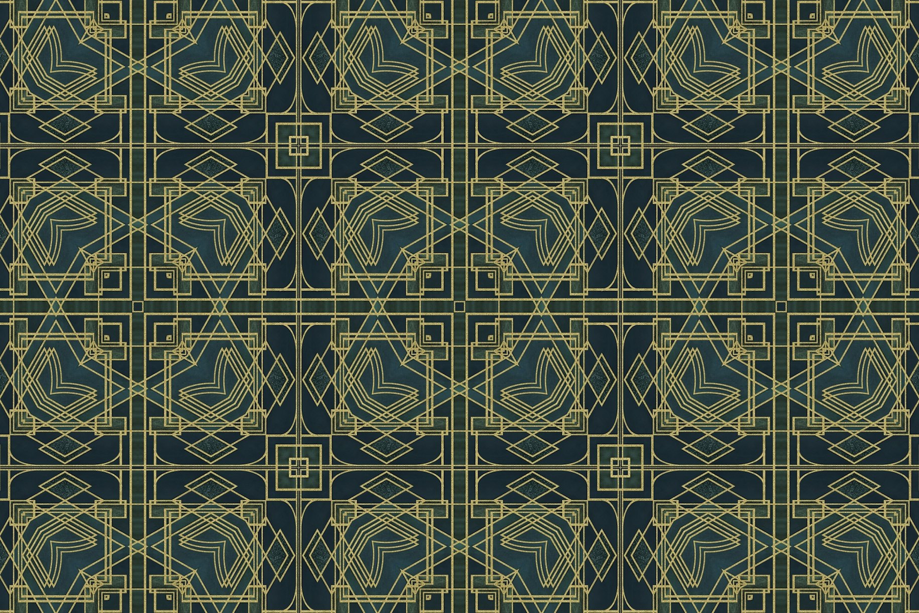 Art Deco Emerald Gold Elegance Wallpaper | Happywall