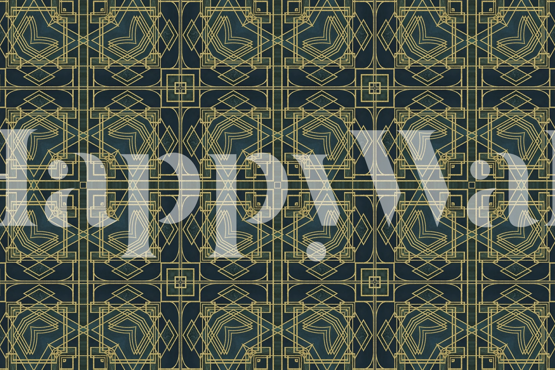 Art Deco Emerald Gold Elegance in einem Raum