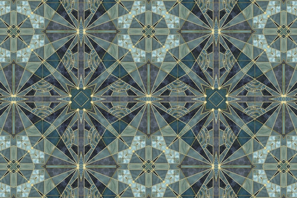 Teal Green Stained Glass Style