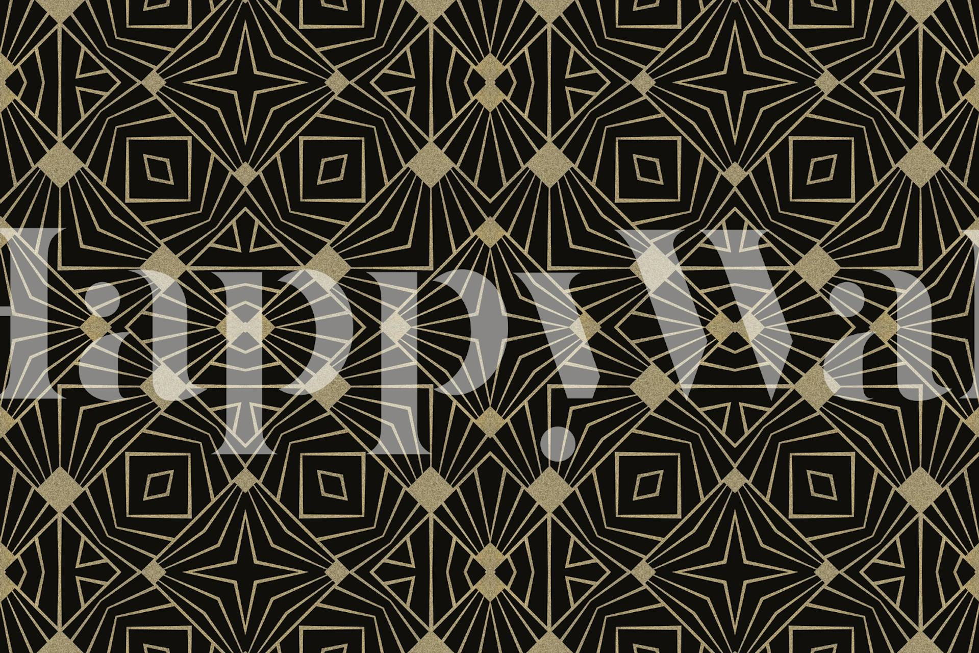 Tapeta w wzór Elegant Black Gold Art Deco ukazująca luksus i glamour lat 20.