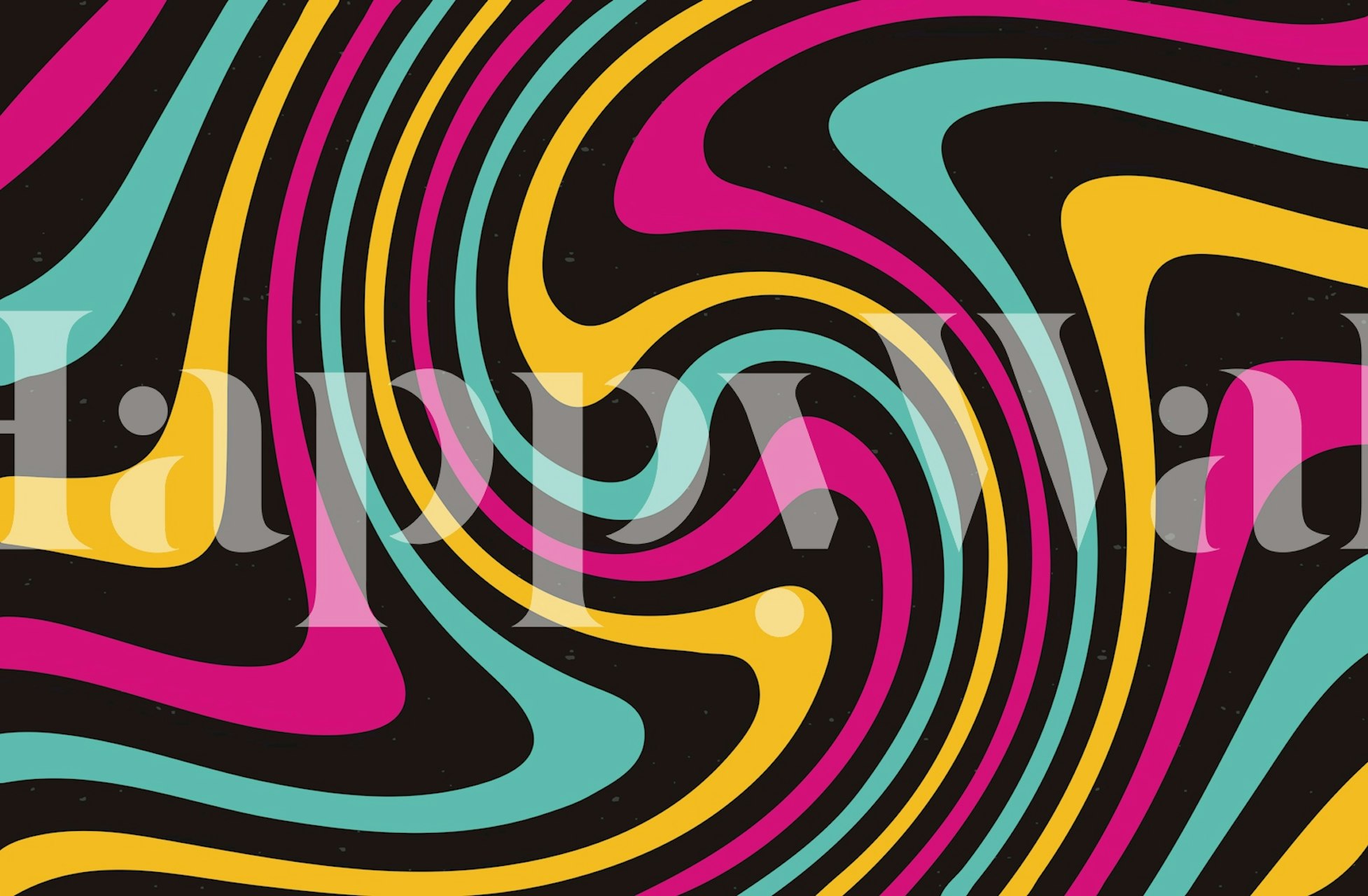 Kleurrijk abstract wandontwerp in een kamer