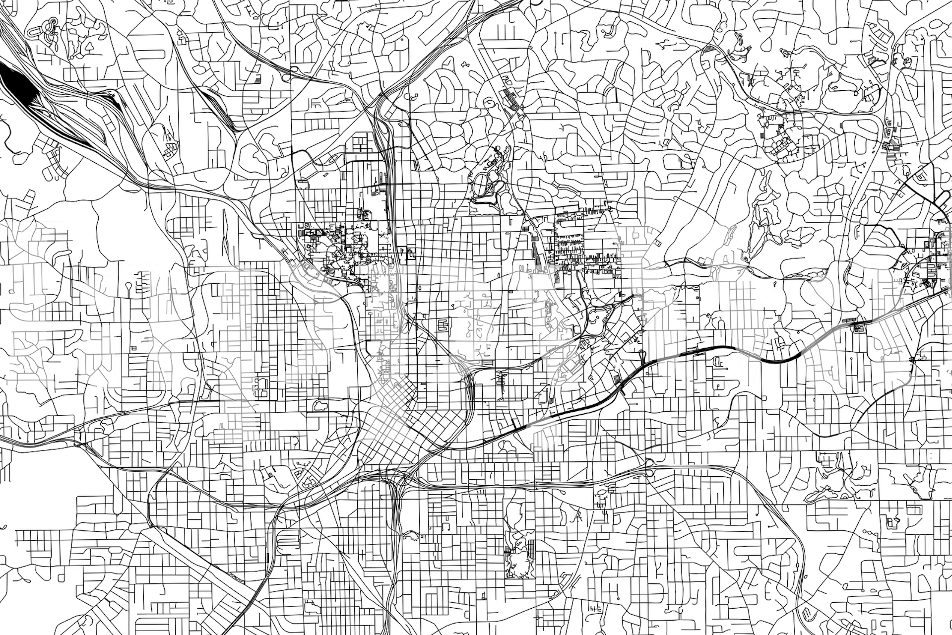 Papier peint détaillé Atlanta Map