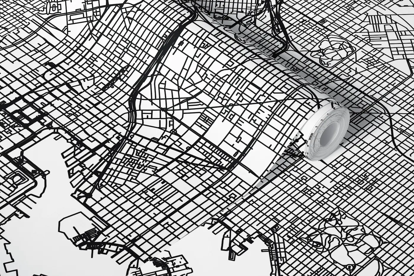 Baltimore Map wallpaper roll