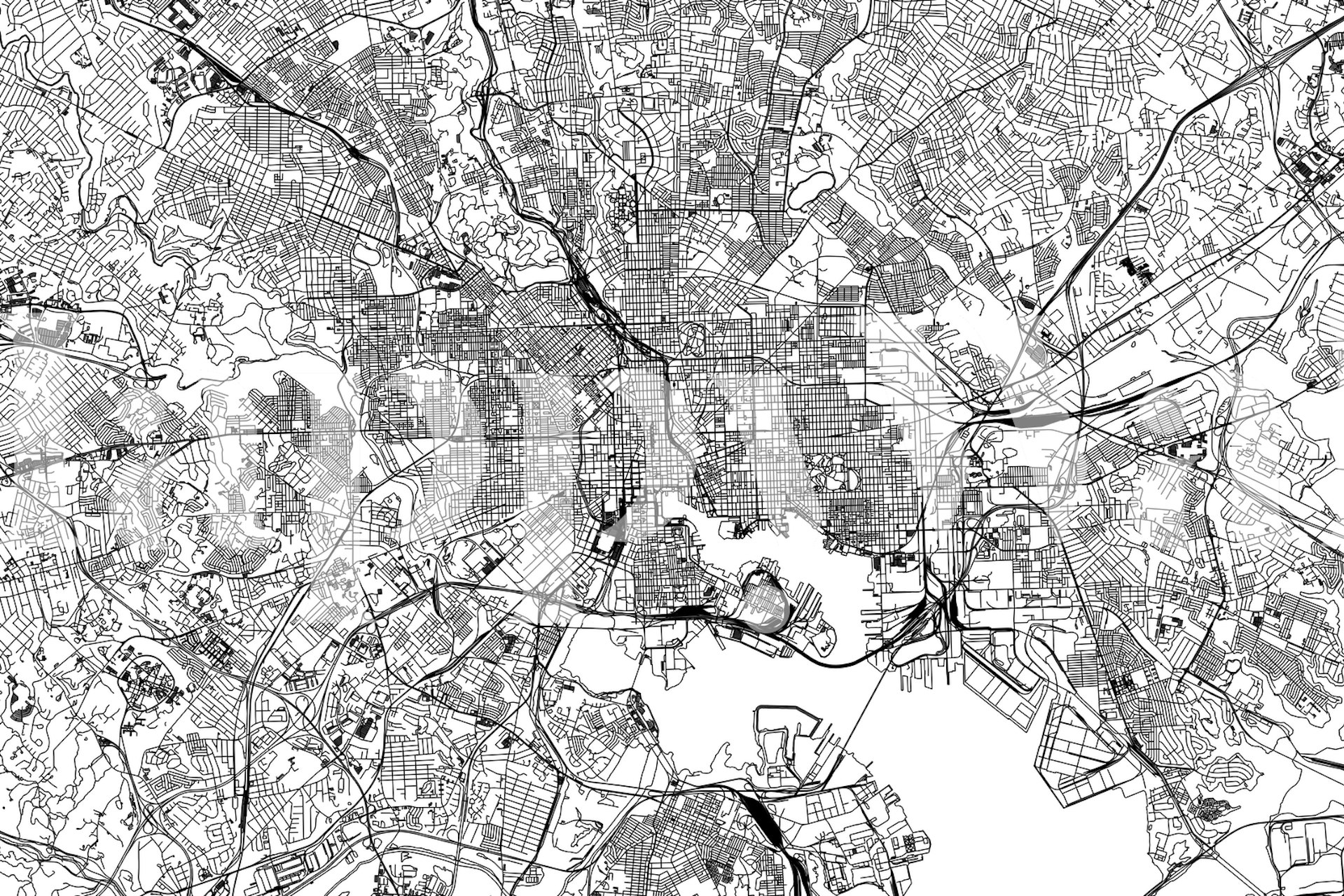 Vintage Baltimore Map Seinämuraali