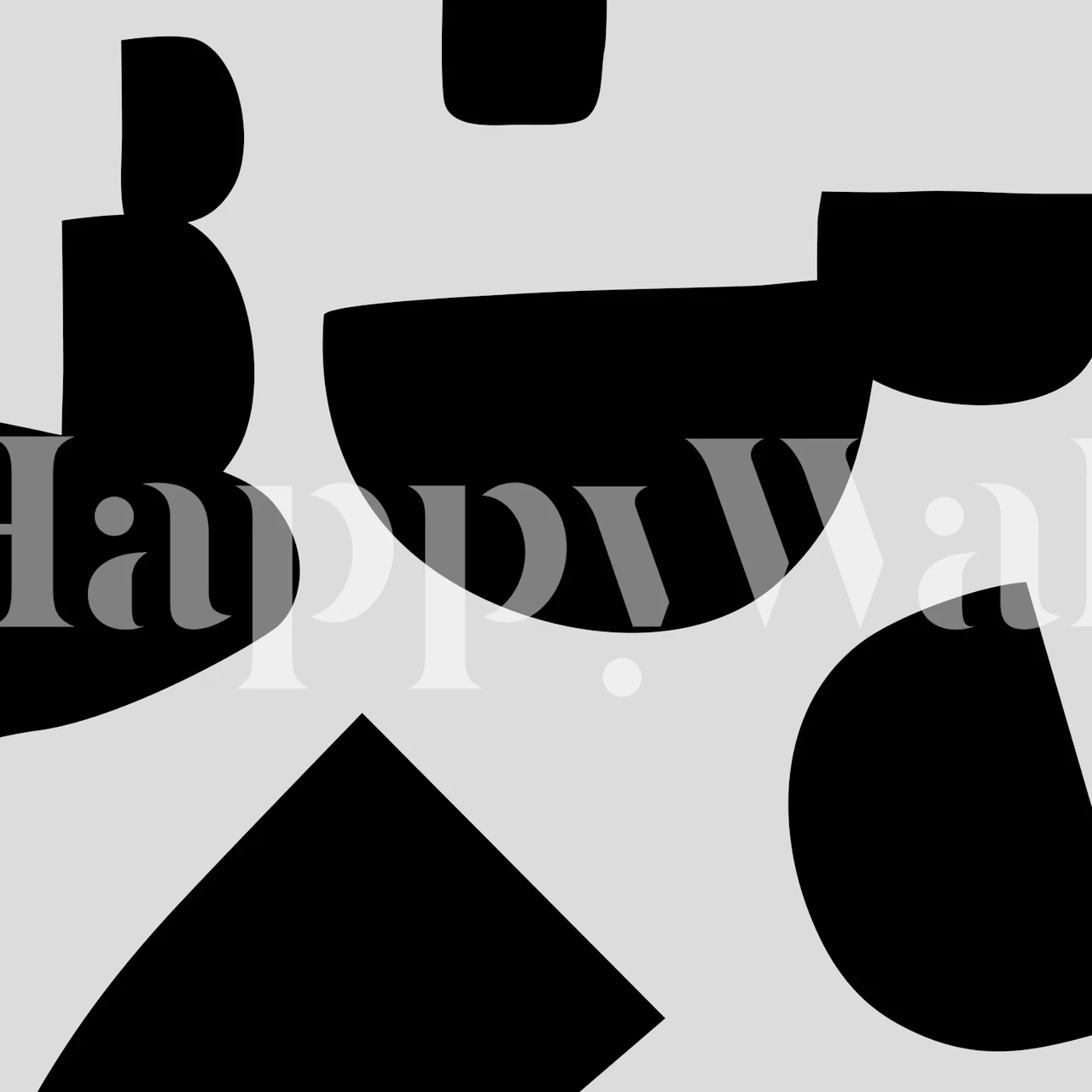 Modern abstract shapes in black and white wallpaper