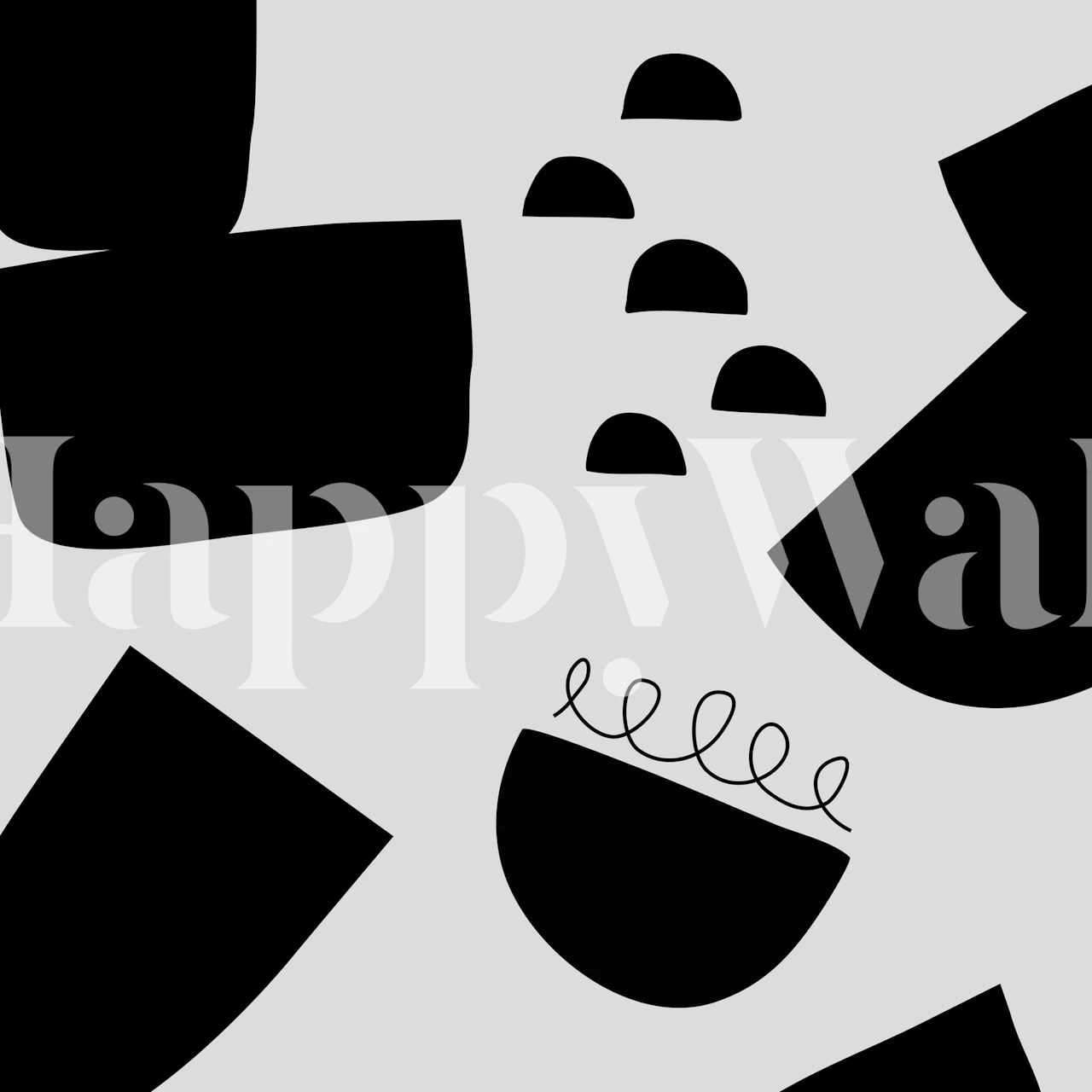 Abstract shapes in black and white wallpaper