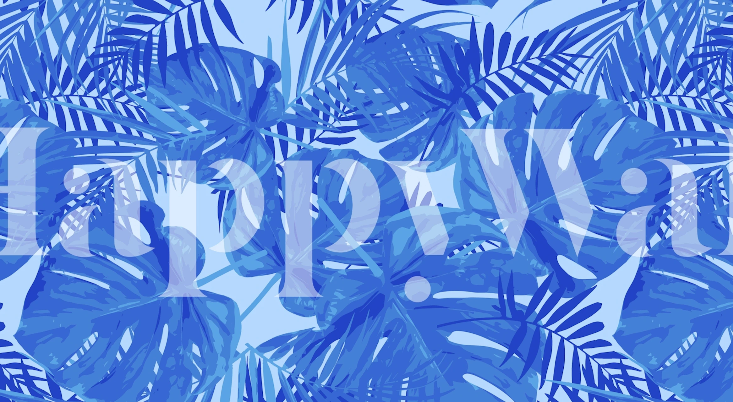 Blue Night Monstera Leaves wallpaper in a room