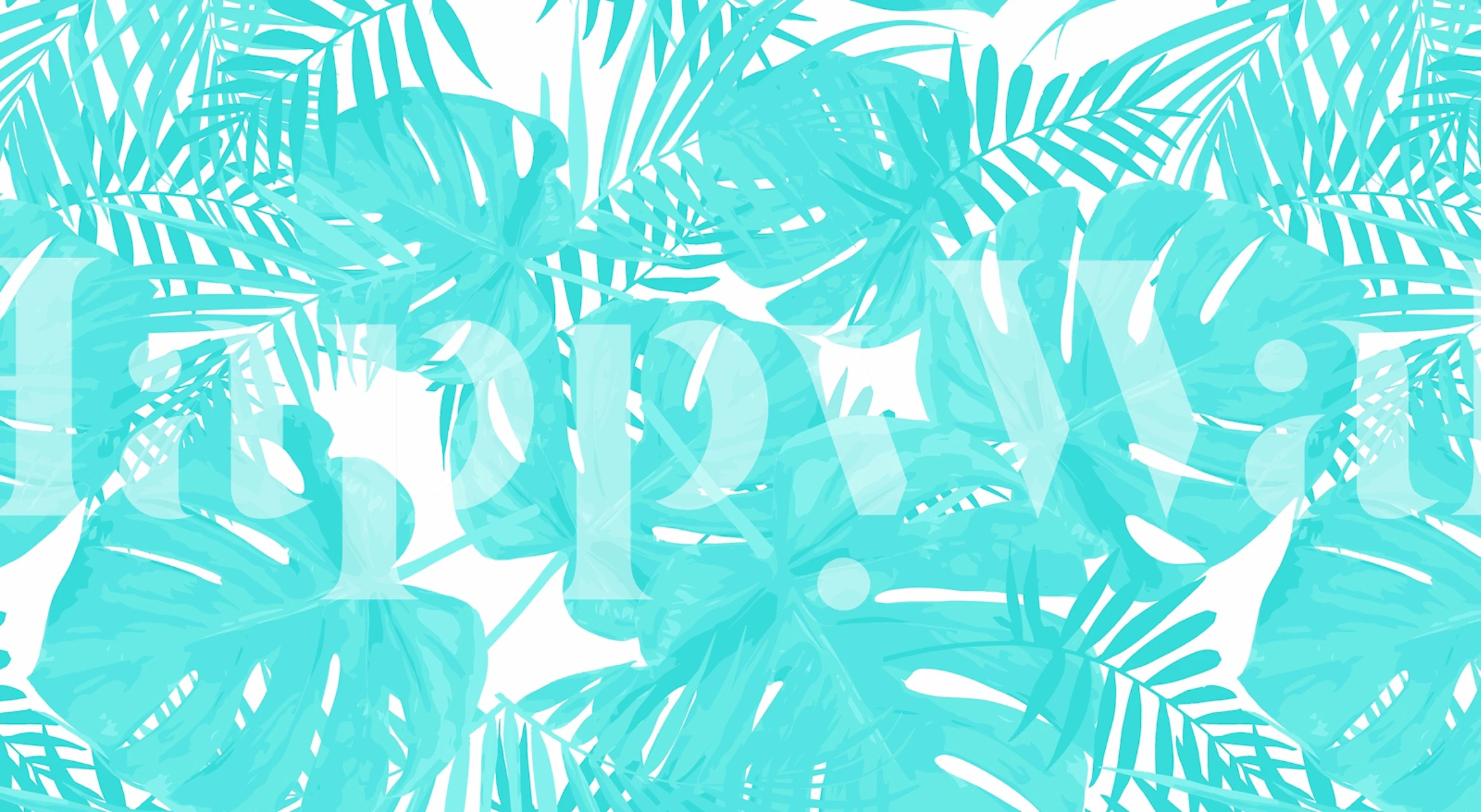 Papel tapiz Bright Turquoise Monstera en una habitación