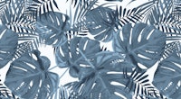 Blue Grey Monstera Leaves behang