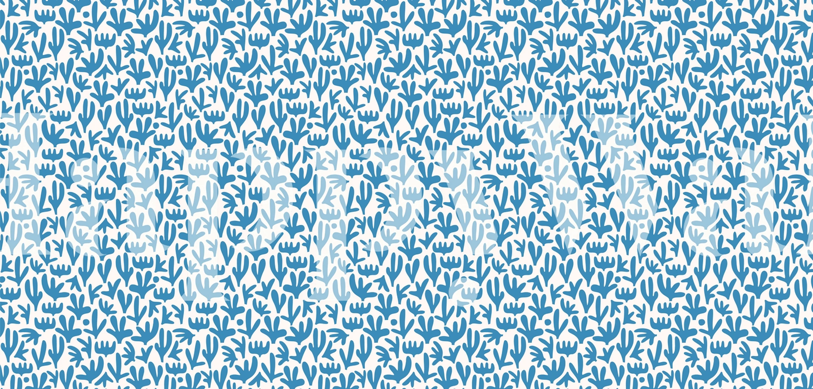 Blue cacti wallpaper in a stylish room