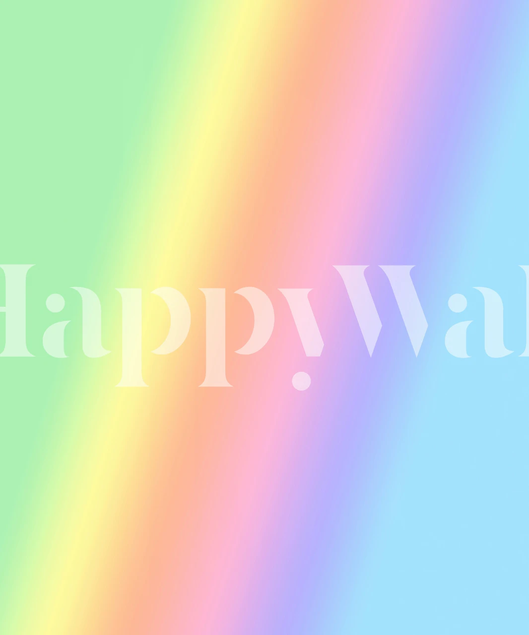 Mural de parede colorido com gradiente de arco-íris chamado Rainbow Love