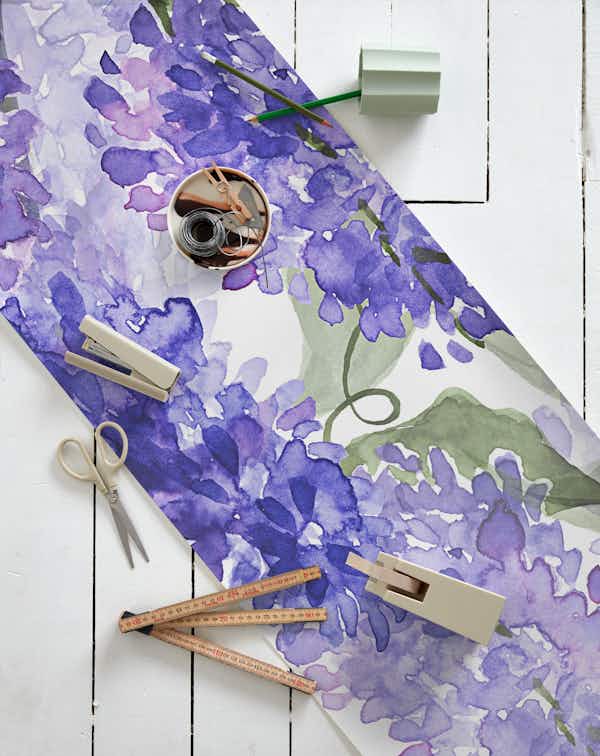 Blue Wisteria tapet roll