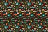 Oceania in dark brown wallpaper