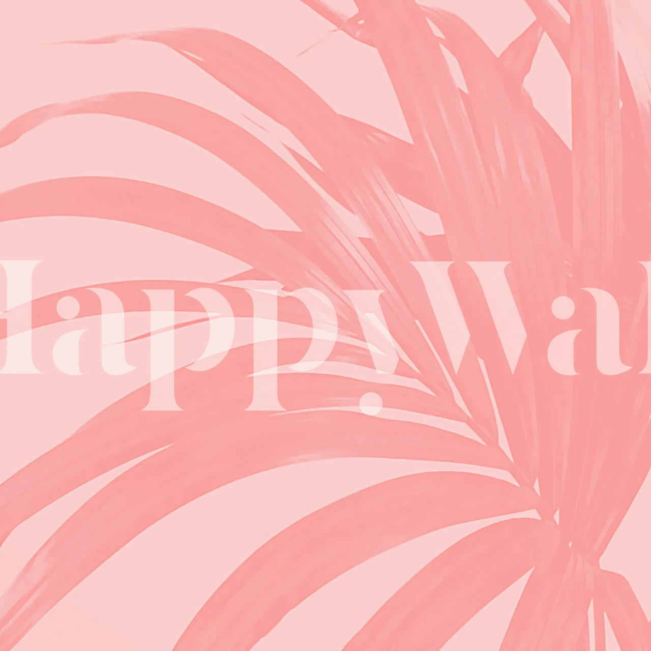 Illustratie van roze palmbladenpatroon voor een muurschildering