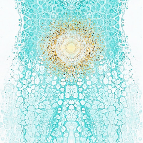 Trendy Glitter Sun Ocean Water