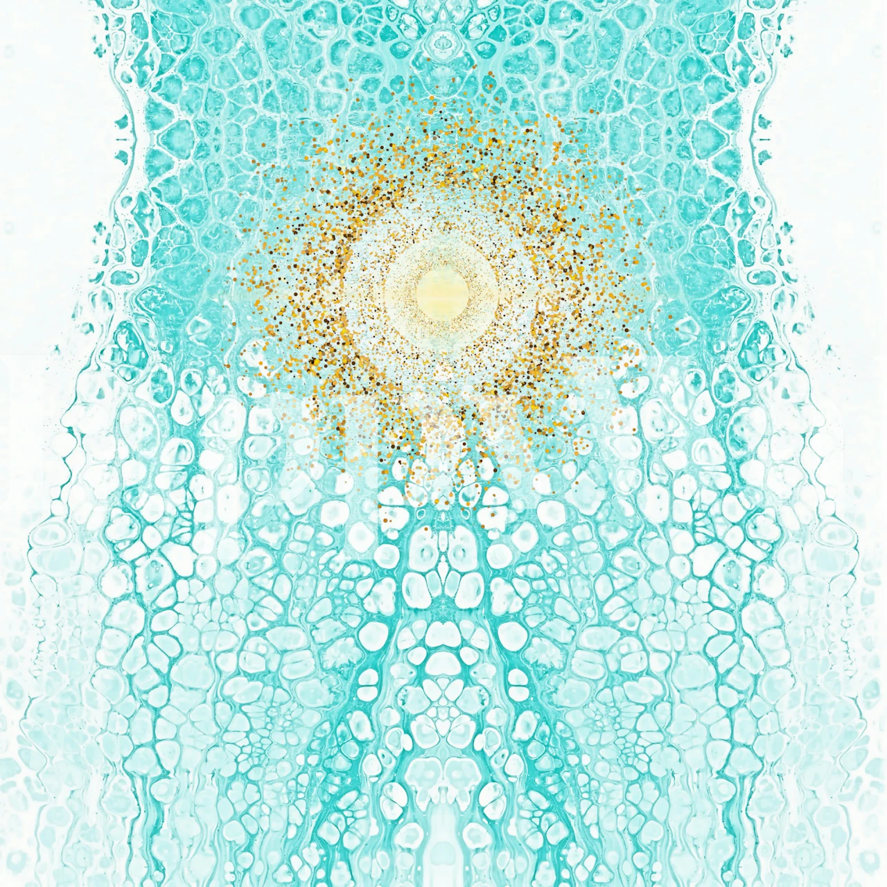 Trendy Glitter Sun Ocean Water tapet i et rum