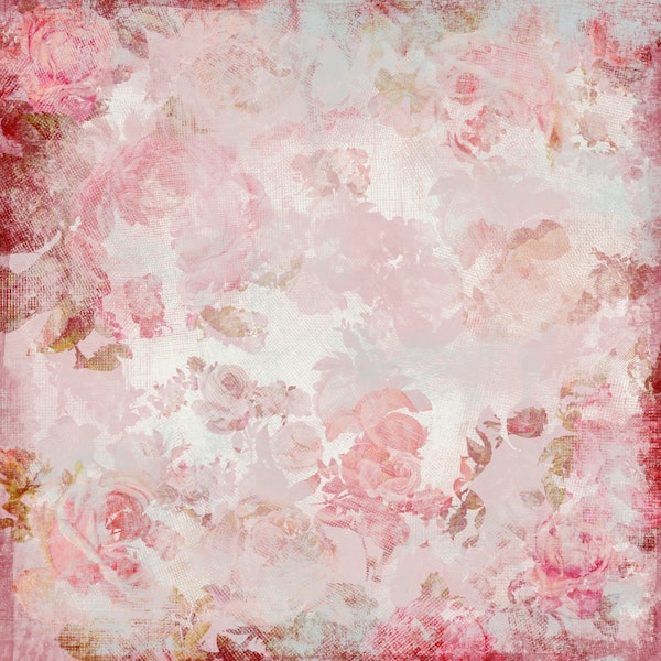 Romantic Baroque Pink Roses Pattern