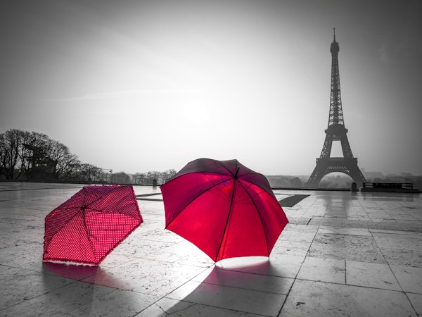 Umbrellas and Eiffel tower