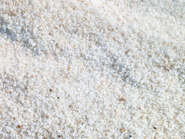 Salt granules at dead seashore