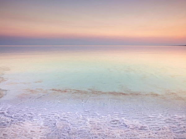 Dead sea shore at dusk