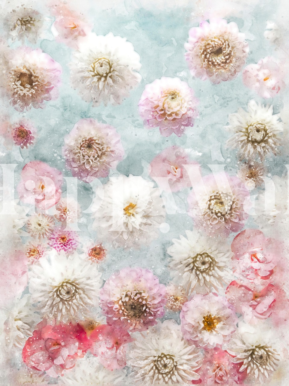 Dahlia Flowers 4 ταπετσαρία σε ένα δωμάτιο