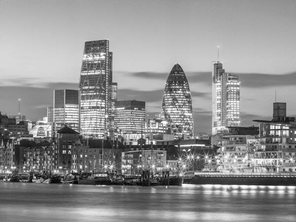 London skyline over Thames