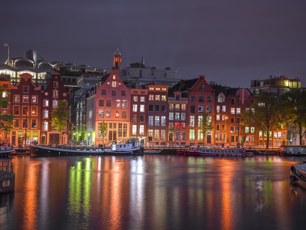 Amsterdam canal at night