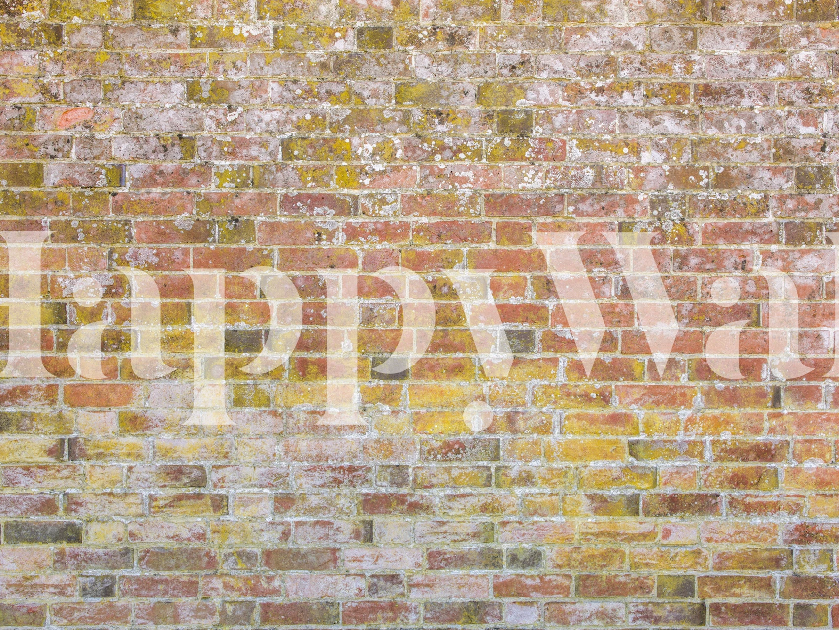 Brickwall-tapet vist i et rum