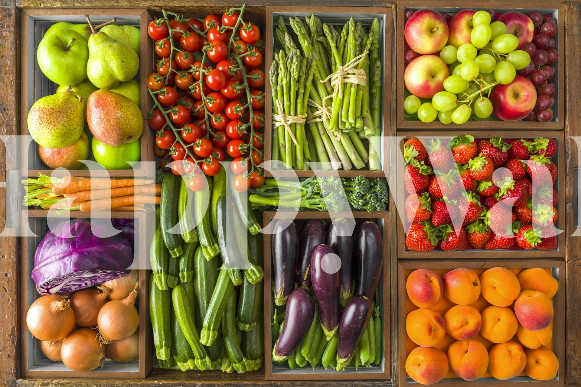 Fruit and vegetables wallpaper design