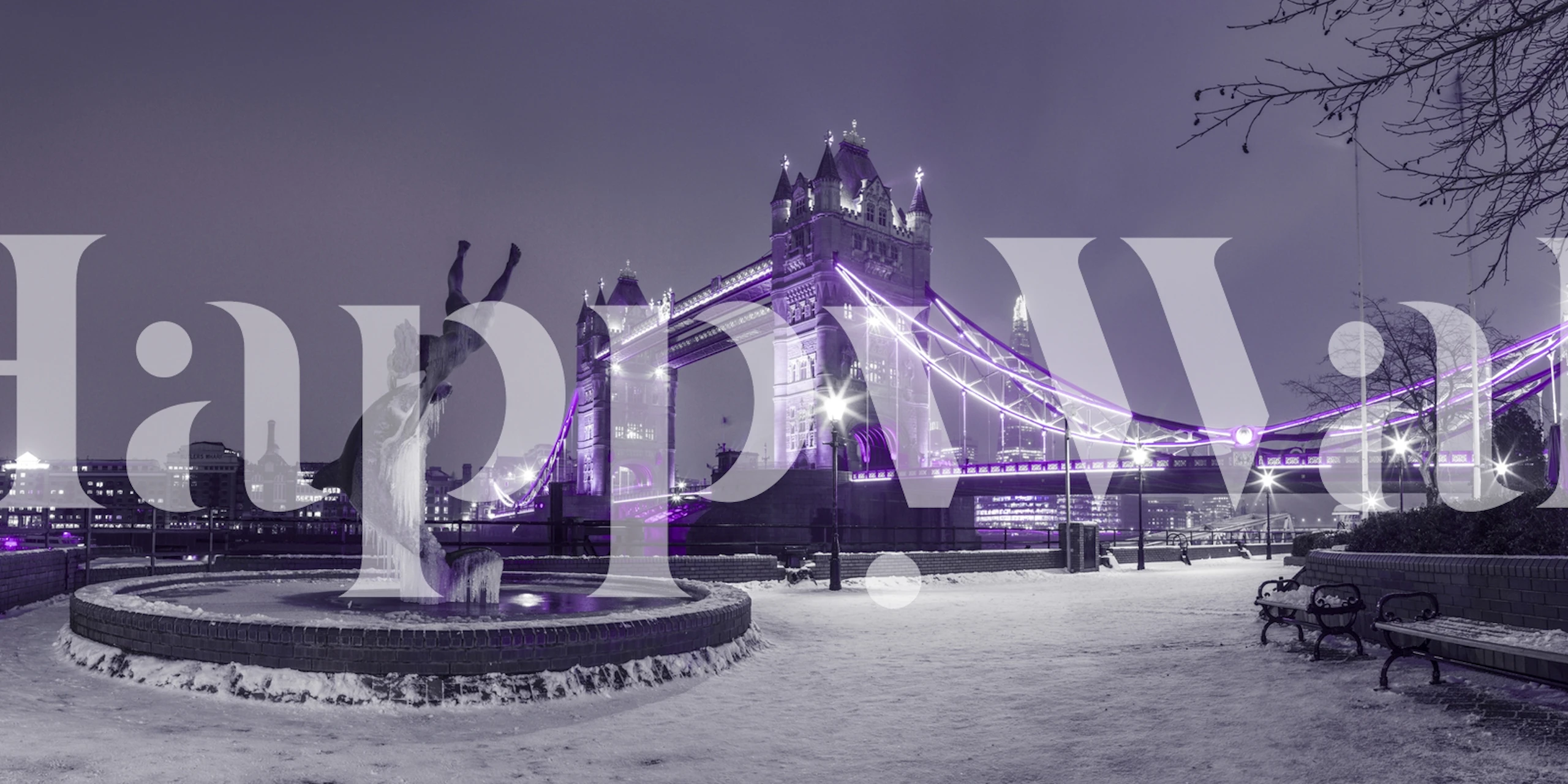 Dolphin fountain wallpaper in a room setting