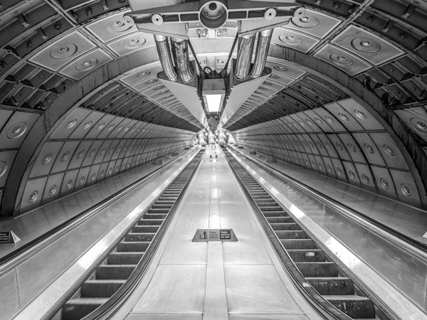 Escalator at subway station