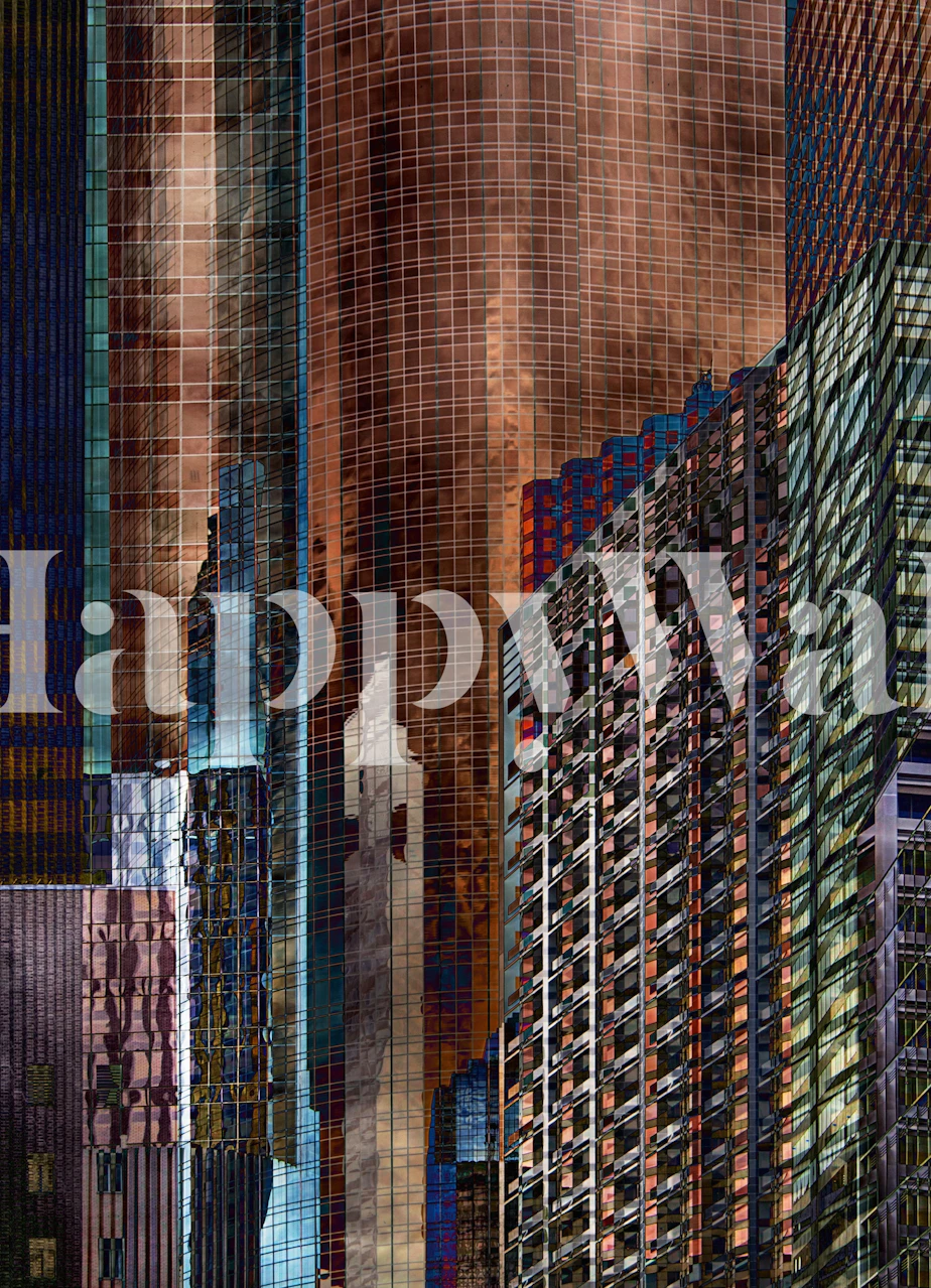 Urban abstract wallpaper in stylish room