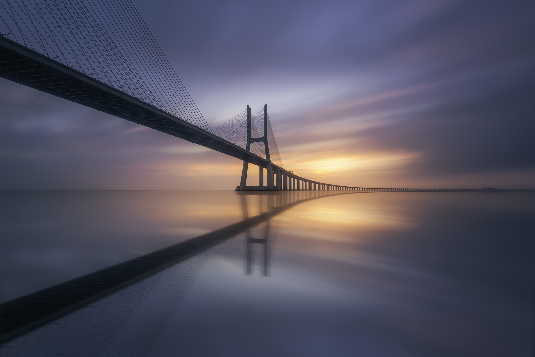 Buy Sunrise Bridge Wallpaper | Happywall