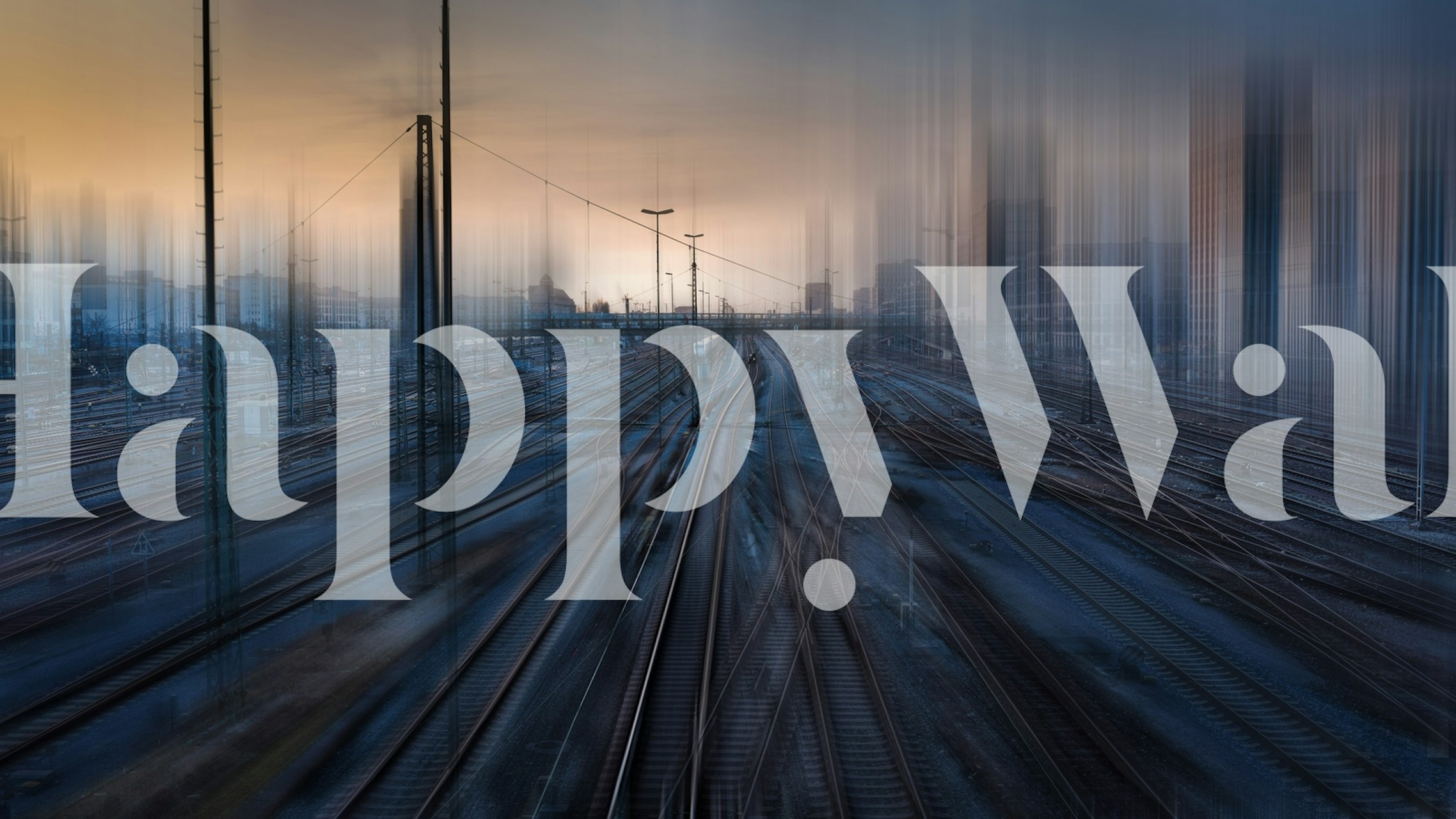 Abstract urban landscape with blue tones and blurred lines wallpaper